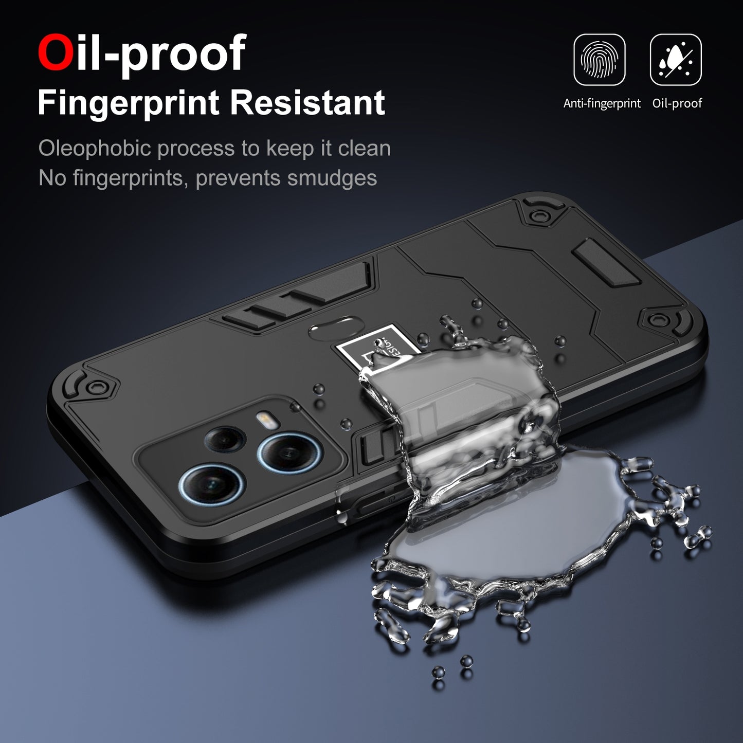 Xiaomi Redmi Note 12 Pro Global 2 in 1 Shockproof Phone Case, Rugged TPU+PC, Oil-Proof & Fingerprint Resistant, with Magnet-Ready