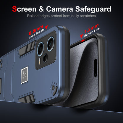 Xiaomi Redmi Note 12 Pro Global 2 in 1 Shockproof Phone Case, Rugged TPU+PC, Oil-Proof & Fingerprint Resistant, with Magnet-Ready