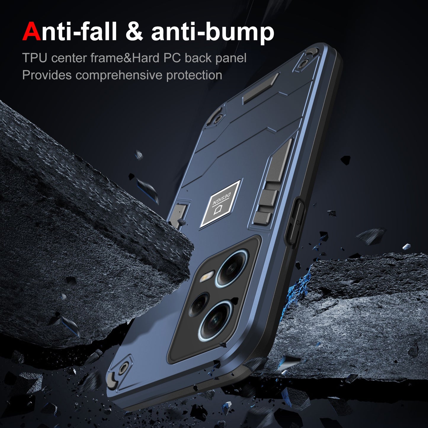 Xiaomi Redmi Note 12 Pro Global 2 in 1 Shockproof Phone Case, Rugged TPU+PC, Oil-Proof & Fingerprint Resistant, with Magnet-Ready
