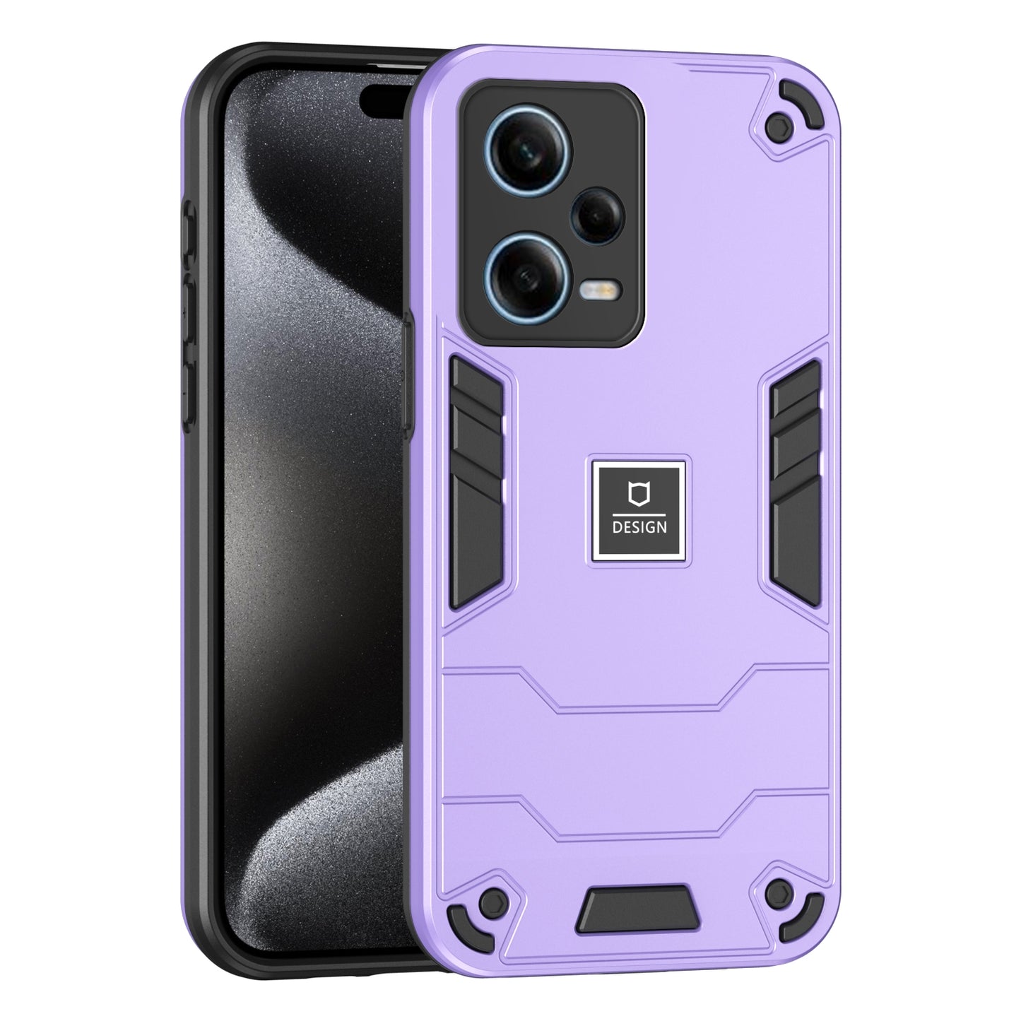 Xiaomi Redmi Note 12 Pro Global 2 in 1 Shockproof Phone Case, Rugged TPU+PC, Oil-Proof & Fingerprint Resistant, with Magnet-Ready