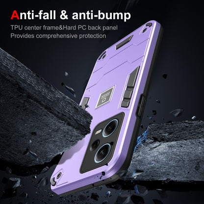 Xiaomi Redmi Note 12 Pro Global 2 in 1 Shockproof Phone Case, Rugged TPU+PC, Oil-Proof & Fingerprint Resistant, with Magnet-Ready