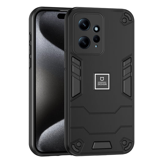 Xiaomi Redmi Note 12 4G Global 2 in 1 Shockproof Phone Case, Rugged TPU+PC, Oil-Proof & Fingerprint Resistant, with Magnet-Ready