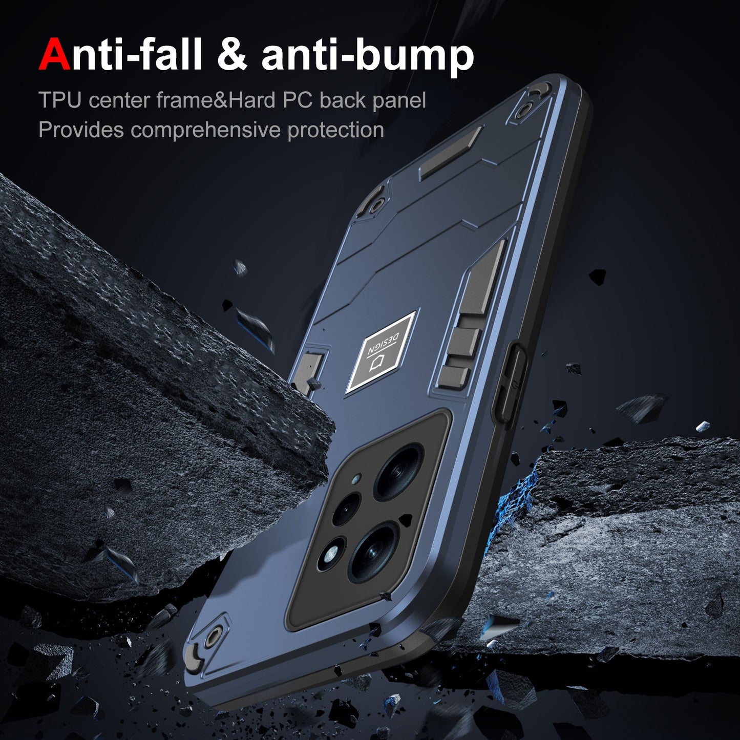 Xiaomi Redmi Note 12 4G Global 2 in 1 Shockproof Phone Case, Rugged TPU+PC, Oil-Proof & Fingerprint Resistant, with Magnet-Ready