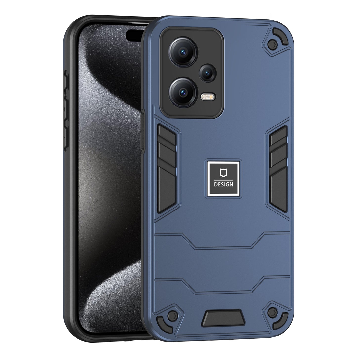 Xiaomi Redmi Note 12 5G Global 2 in 1 Shockproof Phone Case, Rugged TPU+PC, Oil-Proof & Fingerprint Resistant, with Magnet-Ready
