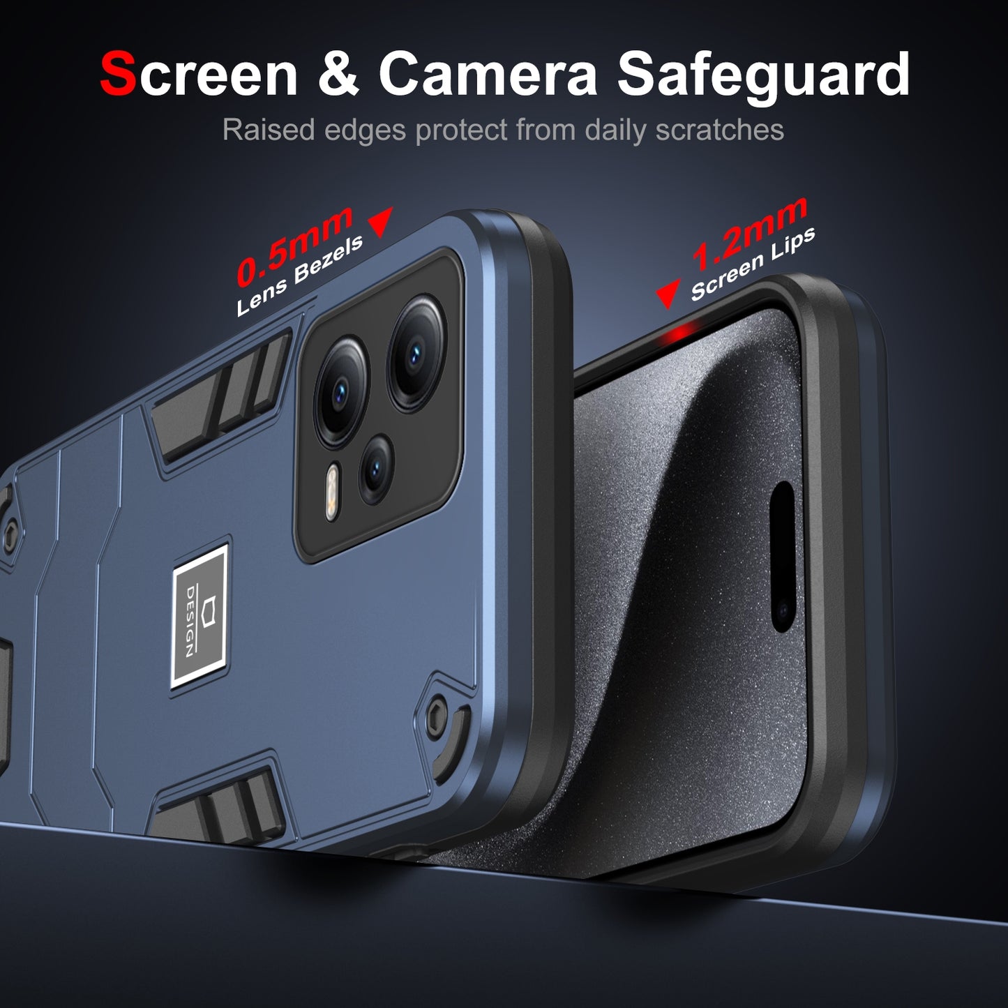 Xiaomi Redmi Note 12 5G Global 2 in 1 Shockproof Phone Case, Rugged TPU+PC, Oil-Proof & Fingerprint Resistant, with Magnet-Ready