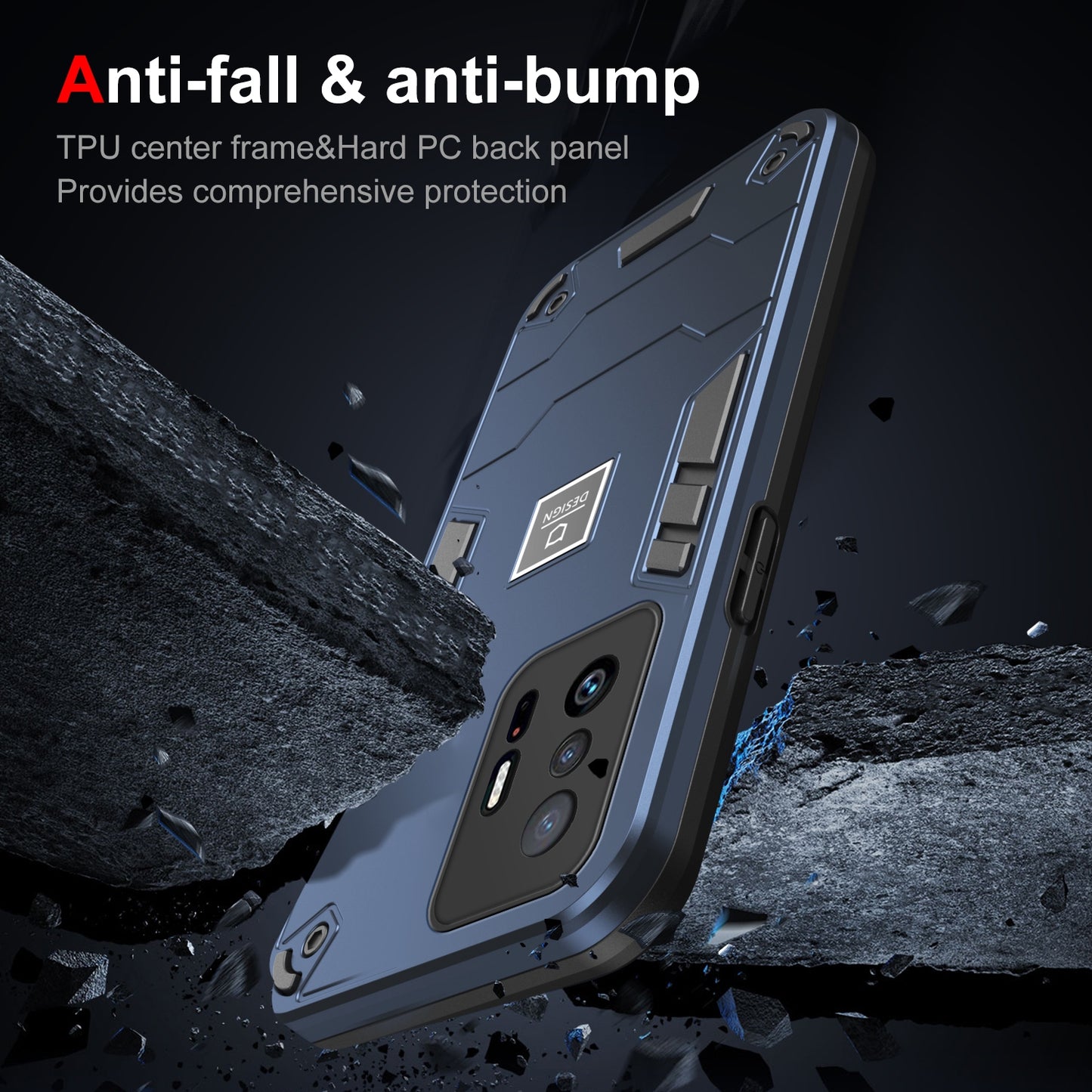 Xiaomi Mi 11T 2 in 1 Shockproof Phone Case, Rugged TPU+PC, Oil-Proof & Fingerprint Resistant, with Magnet-Ready