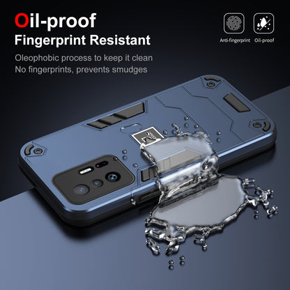 Xiaomi Mi 11T 2 in 1 Shockproof Phone Case, Rugged TPU+PC, Oil-Proof & Fingerprint Resistant, with Magnet-Ready