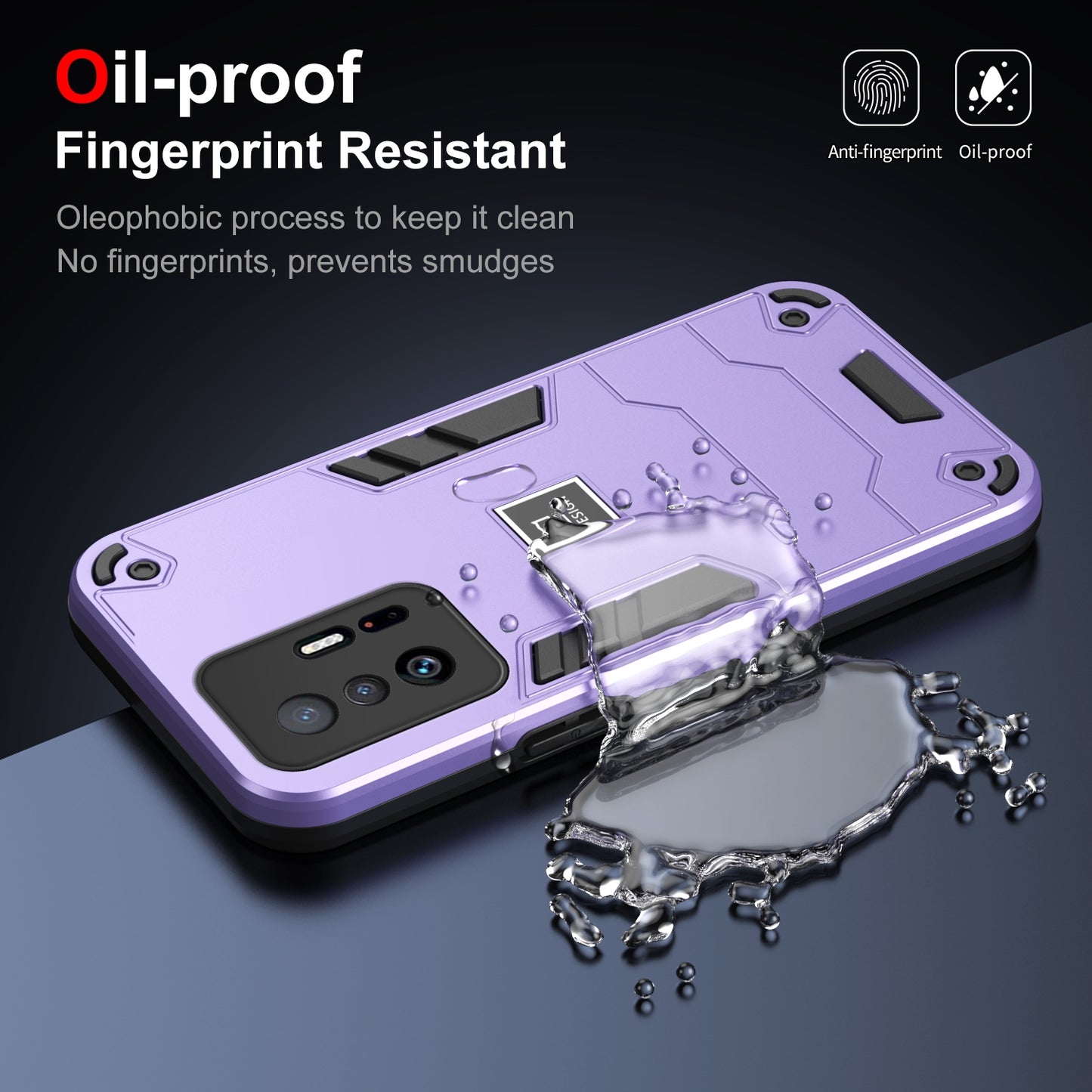 Xiaomi Mi 11T 2 in 1 Shockproof Phone Case, Rugged TPU+PC, Oil-Proof & Fingerprint Resistant, with Magnet-Ready