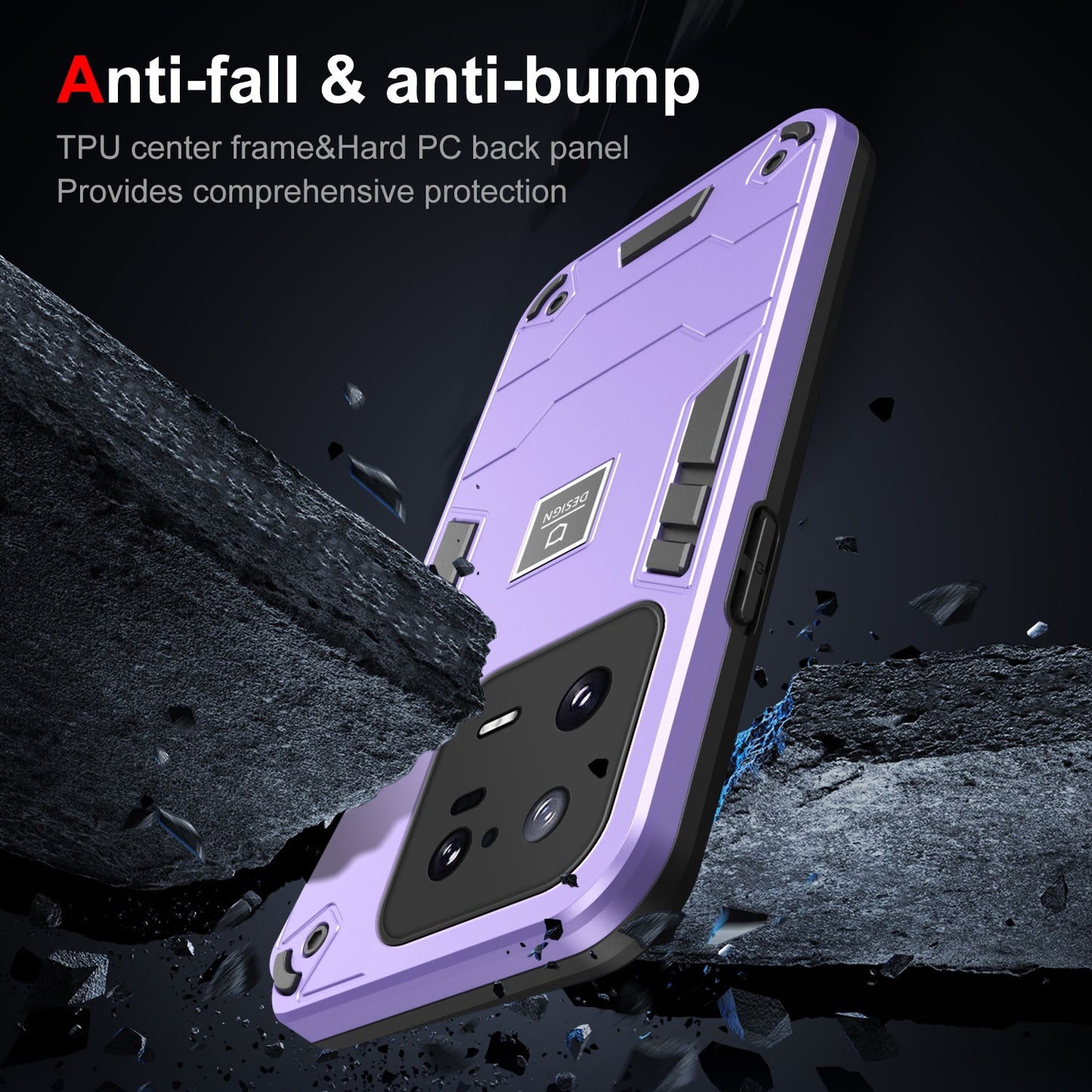 Xiaomi 13 Pro 2 in 1 Shockproof Phone Case, Rugged TPU+PC, Oil-Proof & Fingerprint Resistant, with Magnet-Ready