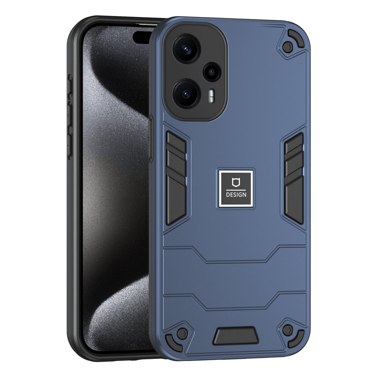 Xiaomi Poco F5 5G 2 in 1 Shockproof Phone Case, Rugged TPU+PC, Oil-Proof & Fingerprint Resistant, with Magnet-Ready