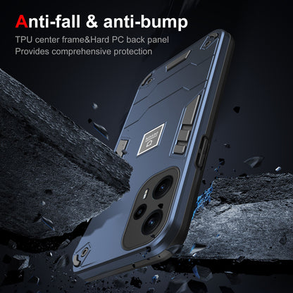 Xiaomi Poco F5 5G 2 in 1 Shockproof Phone Case, Rugged TPU+PC, Oil-Proof & Fingerprint Resistant, with Magnet-Ready