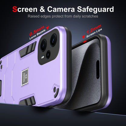 Xiaomi Poco F5 5G 2 in 1 Shockproof Phone Case, Rugged TPU+PC, Oil-Proof & Fingerprint Resistant, with Magnet-Ready