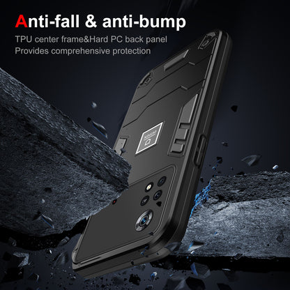 Xiaomi Poco X4 Pro 5G 2 in 1 Shockproof Phone Case, Rugged TPU+PC, Oil-Proof & Fingerprint Resistant, with Magnet-Ready