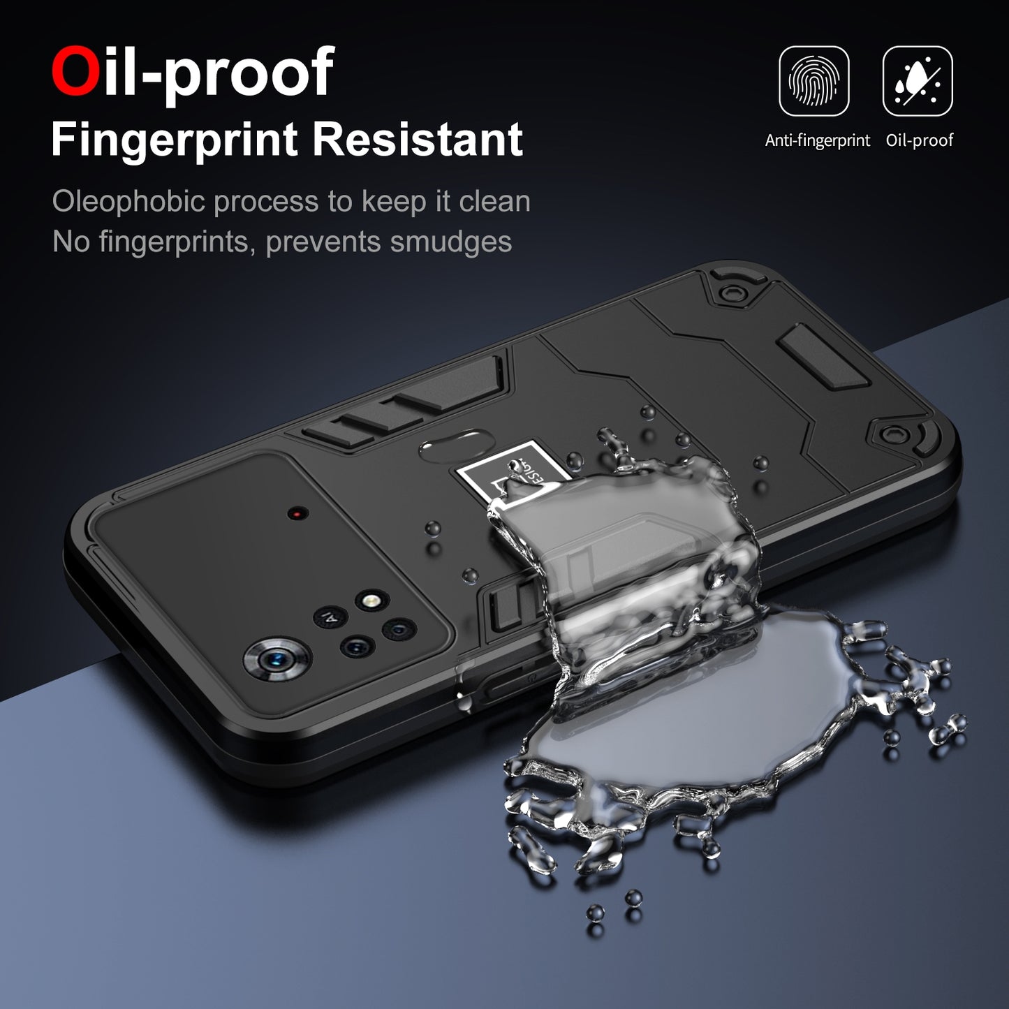 Xiaomi Poco X4 Pro 5G 2 in 1 Shockproof Phone Case, Rugged TPU+PC, Oil-Proof & Fingerprint Resistant, with Magnet-Ready