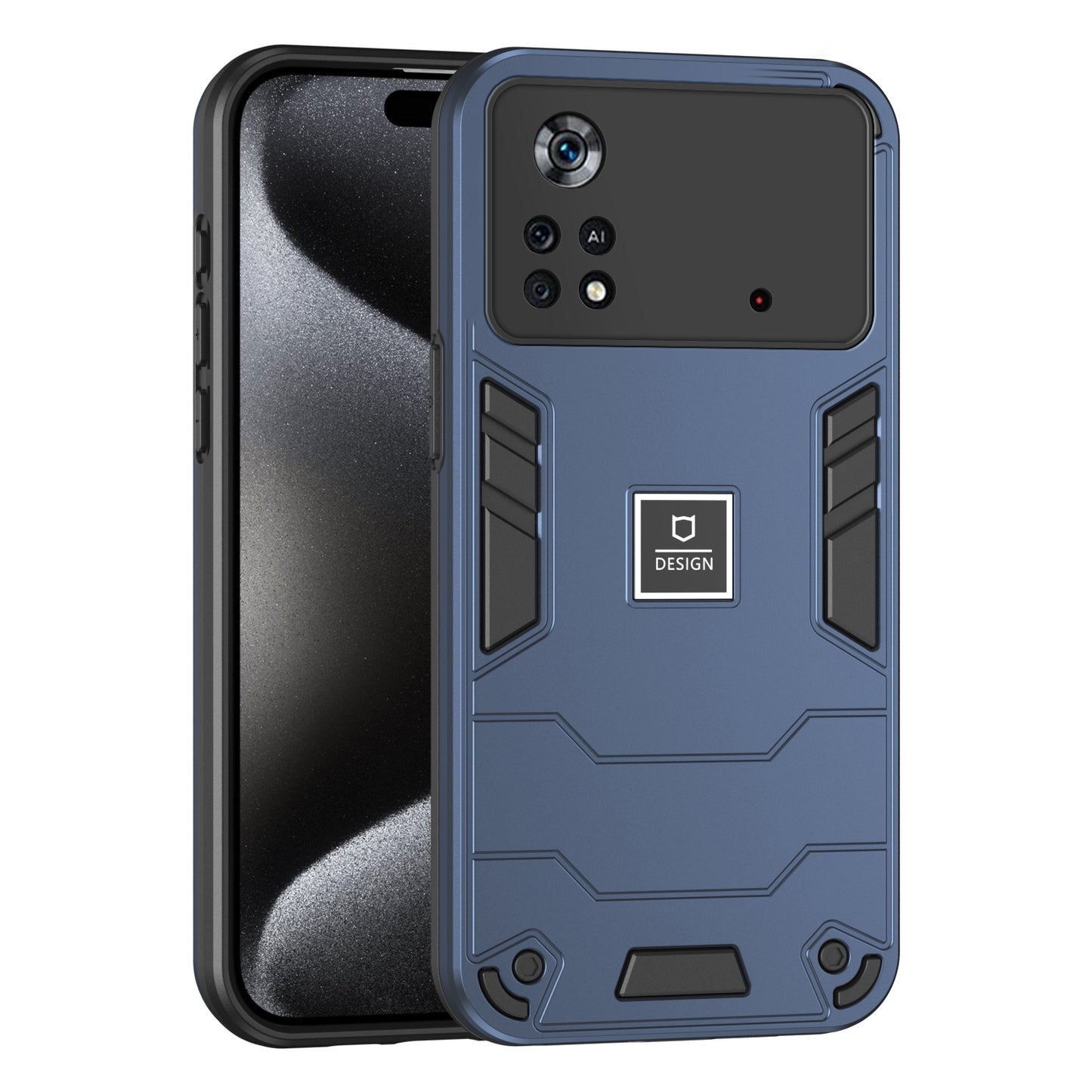 Xiaomi Poco X4 Pro 5G 2 in 1 Shockproof Phone Case, Rugged TPU+PC, Oil-Proof & Fingerprint Resistant, with Magnet-Ready