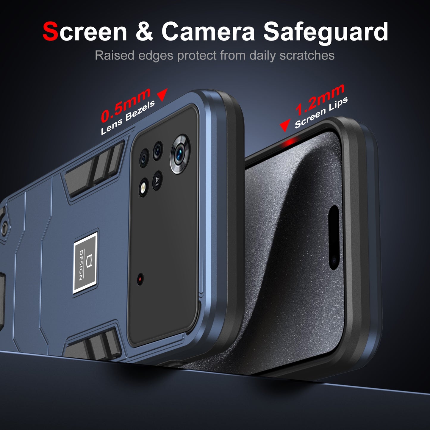 Xiaomi Poco X4 Pro 5G 2 in 1 Shockproof Phone Case, Rugged TPU+PC, Oil-Proof & Fingerprint Resistant, with Magnet-Ready