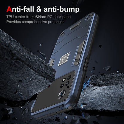 Xiaomi Poco X4 Pro 5G 2 in 1 Shockproof Phone Case, Rugged TPU+PC, Oil-Proof & Fingerprint Resistant, with Magnet-Ready