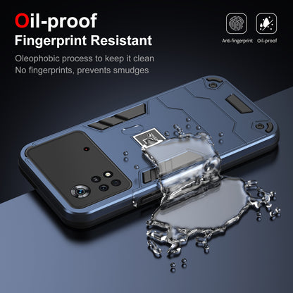 Xiaomi Poco X4 Pro 5G 2 in 1 Shockproof Phone Case, Rugged TPU+PC, Oil-Proof & Fingerprint Resistant, with Magnet-Ready