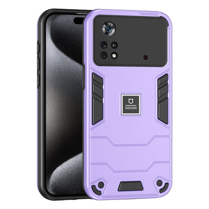 Xiaomi Poco X4 Pro 5G 2 in 1 Shockproof Phone Case, Rugged TPU+PC, Oil-Proof & Fingerprint Resistant, with Magnet-Ready