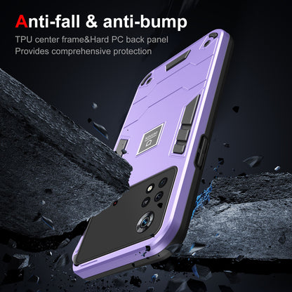 Xiaomi Poco X4 Pro 5G 2 in 1 Shockproof Phone Case, Rugged TPU+PC, Oil-Proof & Fingerprint Resistant, with Magnet-Ready