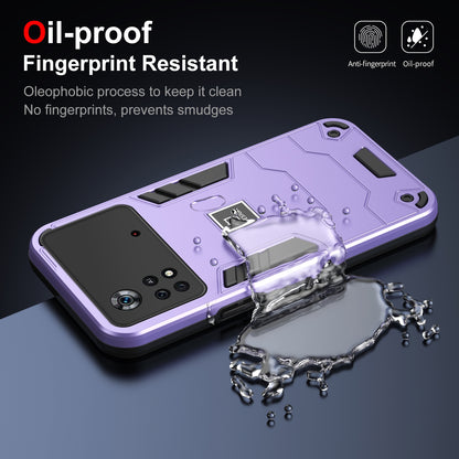Xiaomi Poco X4 Pro 5G 2 in 1 Shockproof Phone Case, Rugged TPU+PC, Oil-Proof & Fingerprint Resistant, with Magnet-Ready
