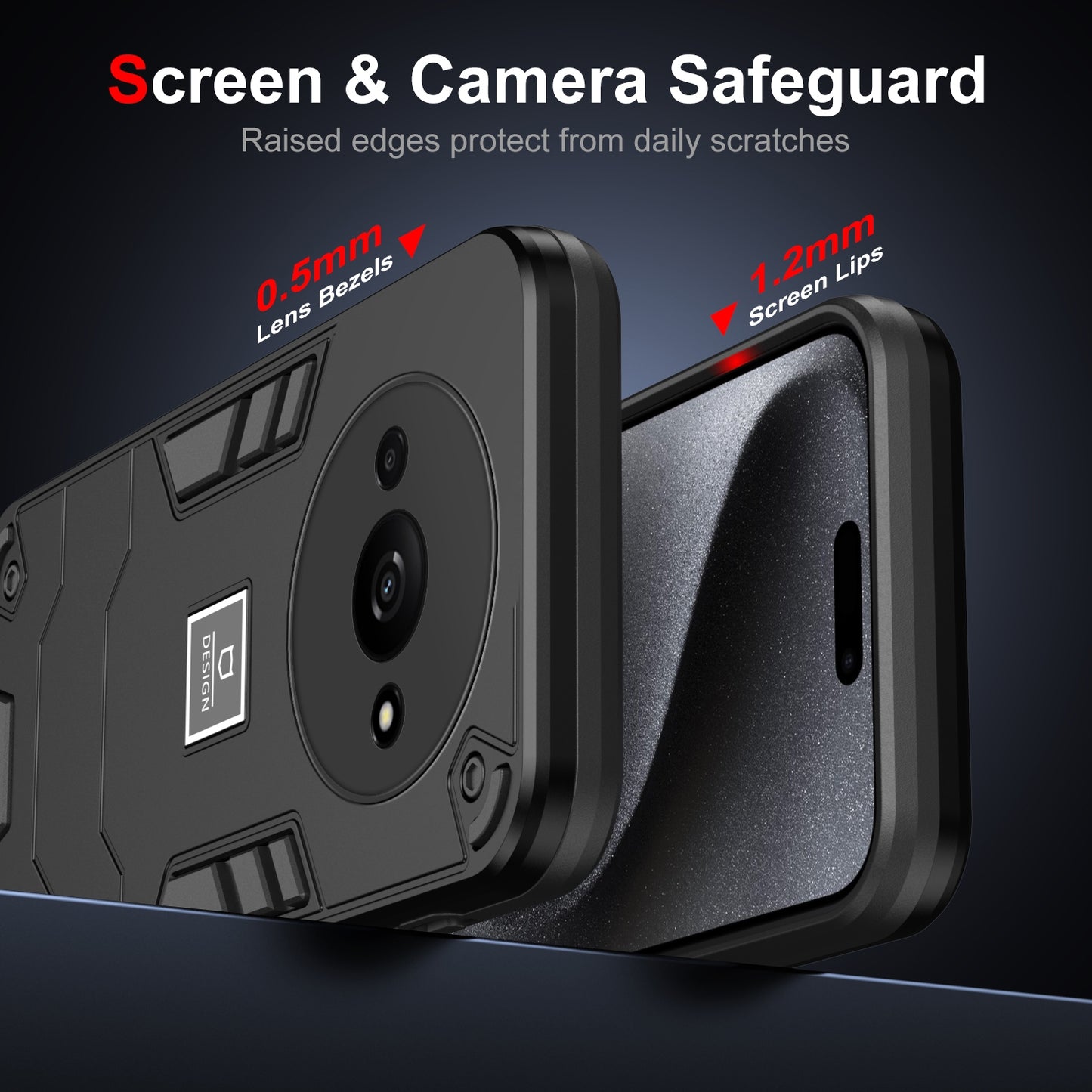 Xiaomi Redmi A3 2 in 1 Shockproof Phone Case, Rugged TPU+PC, Oil-Proof & Fingerprint Resistant, with Magnet-Ready