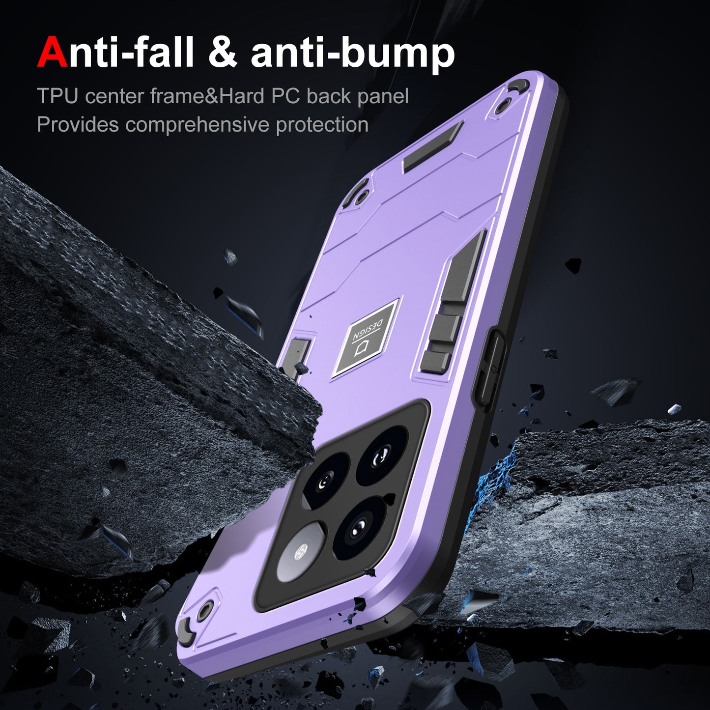 Xiaomi 14 Pro 2 in 1 Shockproof Phone Case, Rugged TPU+PC, Oil-Proof & Fingerprint Resistant, with Magnet-Ready