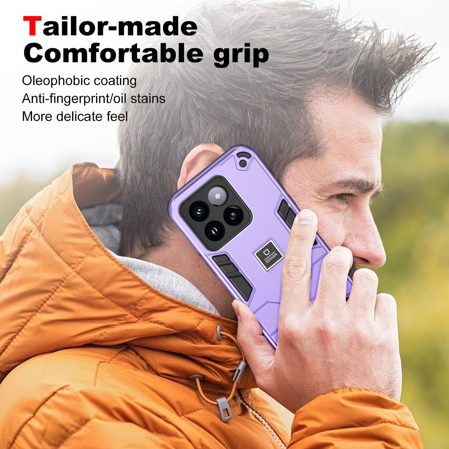 Xiaomi 14 Pro 2 in 1 Shockproof Phone Case, Rugged TPU+PC, Oil-Proof & Fingerprint Resistant, with Magnet-Ready