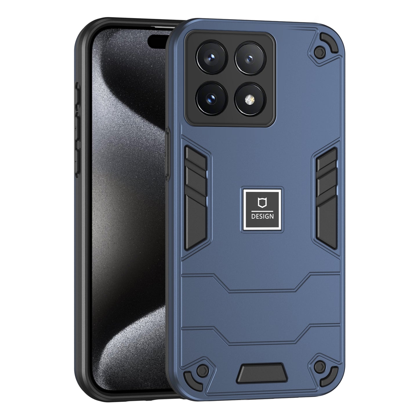 Xiaomi Poco X6 Pro 5G 2 in 1 Shockproof Phone Case, Rugged TPU+PC, Oil-Proof & Fingerprint Resistant, with Magnet-Ready