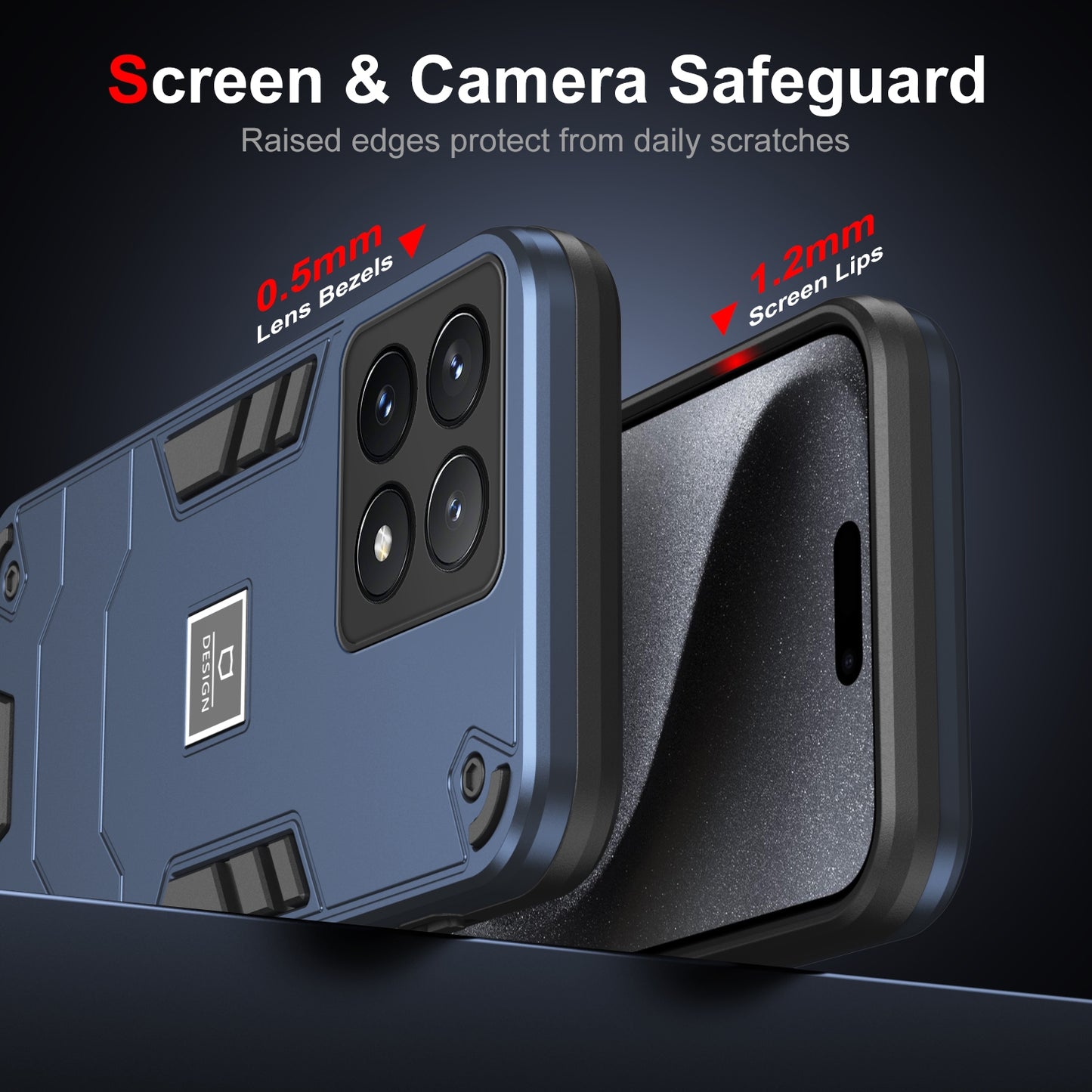 Xiaomi Poco X6 Pro 5G 2 in 1 Shockproof Phone Case, Rugged TPU+PC, Oil-Proof & Fingerprint Resistant, with Magnet-Ready