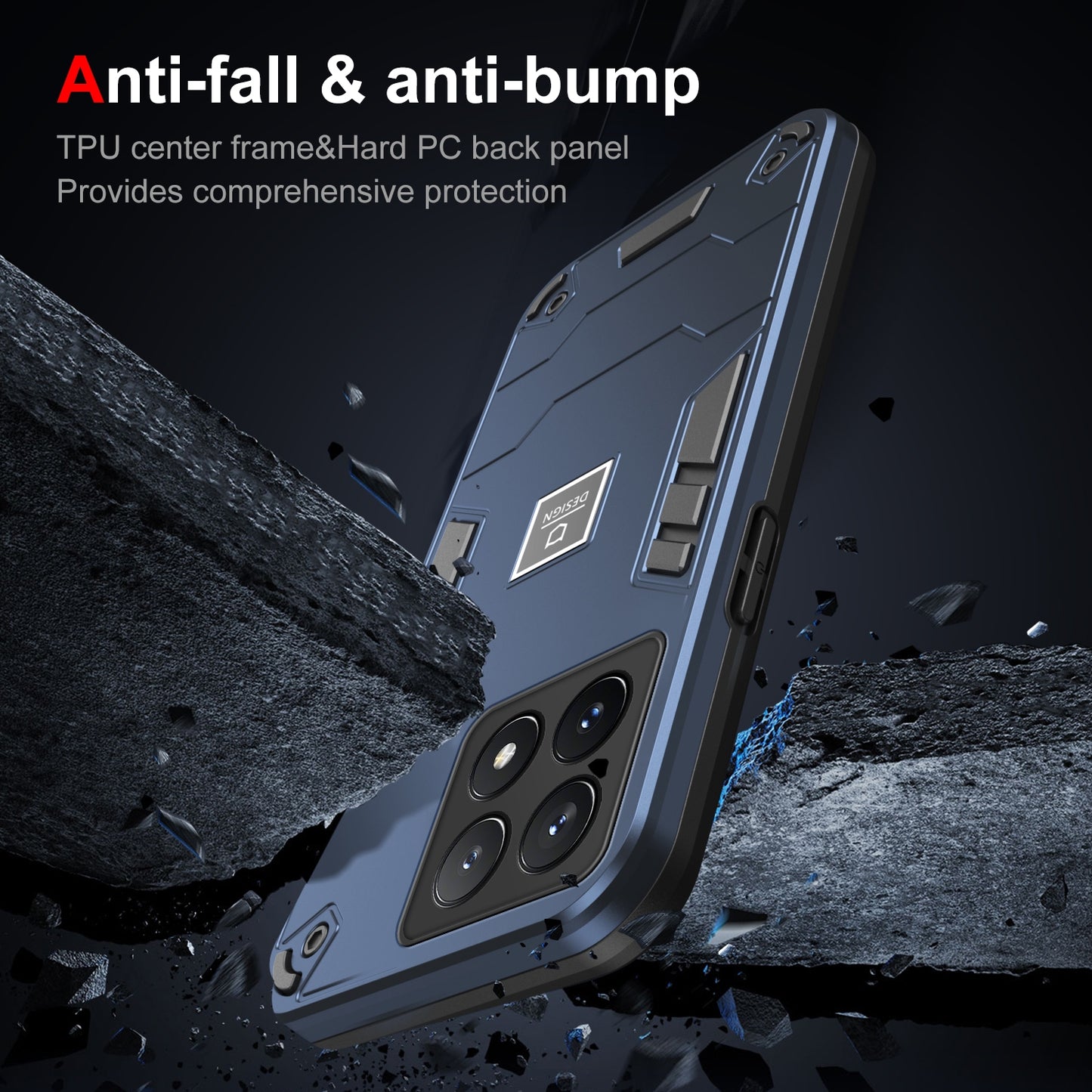 Xiaomi Poco X6 Pro 5G 2 in 1 Shockproof Phone Case, Rugged TPU+PC, Oil-Proof & Fingerprint Resistant, with Magnet-Ready