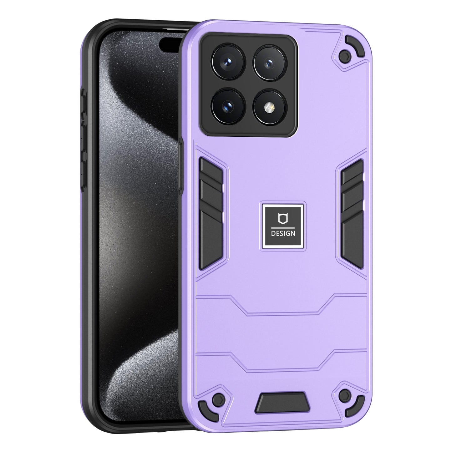 Xiaomi Poco X6 Pro 5G 2 in 1 Shockproof Phone Case, Rugged TPU+PC, Oil-Proof & Fingerprint Resistant, with Magnet-Ready