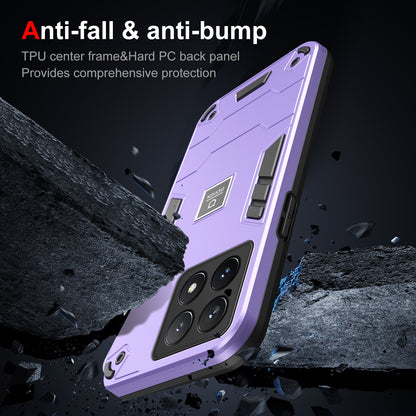 Xiaomi Poco X6 Pro 5G 2 in 1 Shockproof Phone Case, Rugged TPU+PC, Oil-Proof & Fingerprint Resistant, with Magnet-Ready
