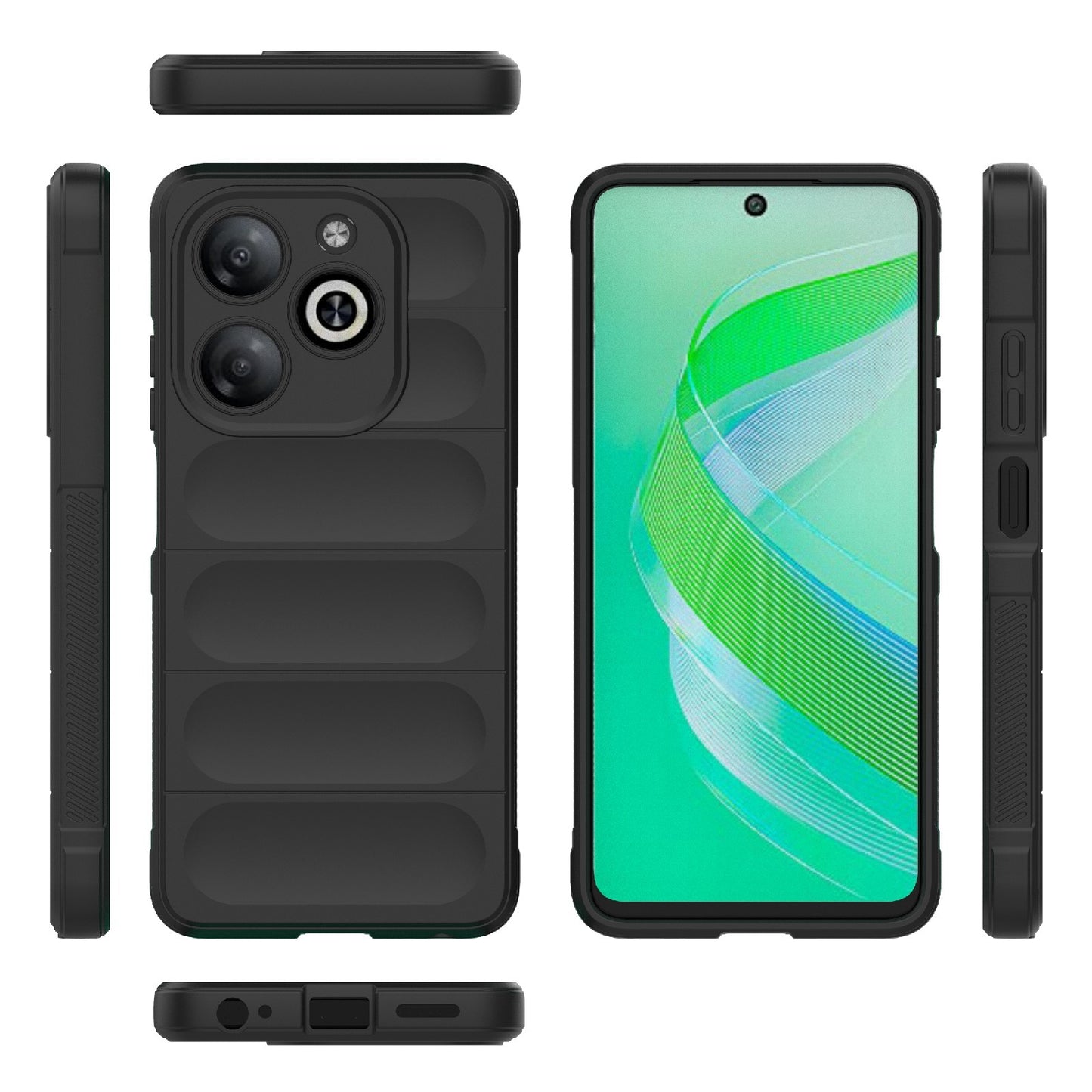 Infinix Smart 8 Shock Absorbent Magic Shield TPU + Flannel Phone Case, Featuring Ridged Drop Protection, Bright Colours & Easy Access