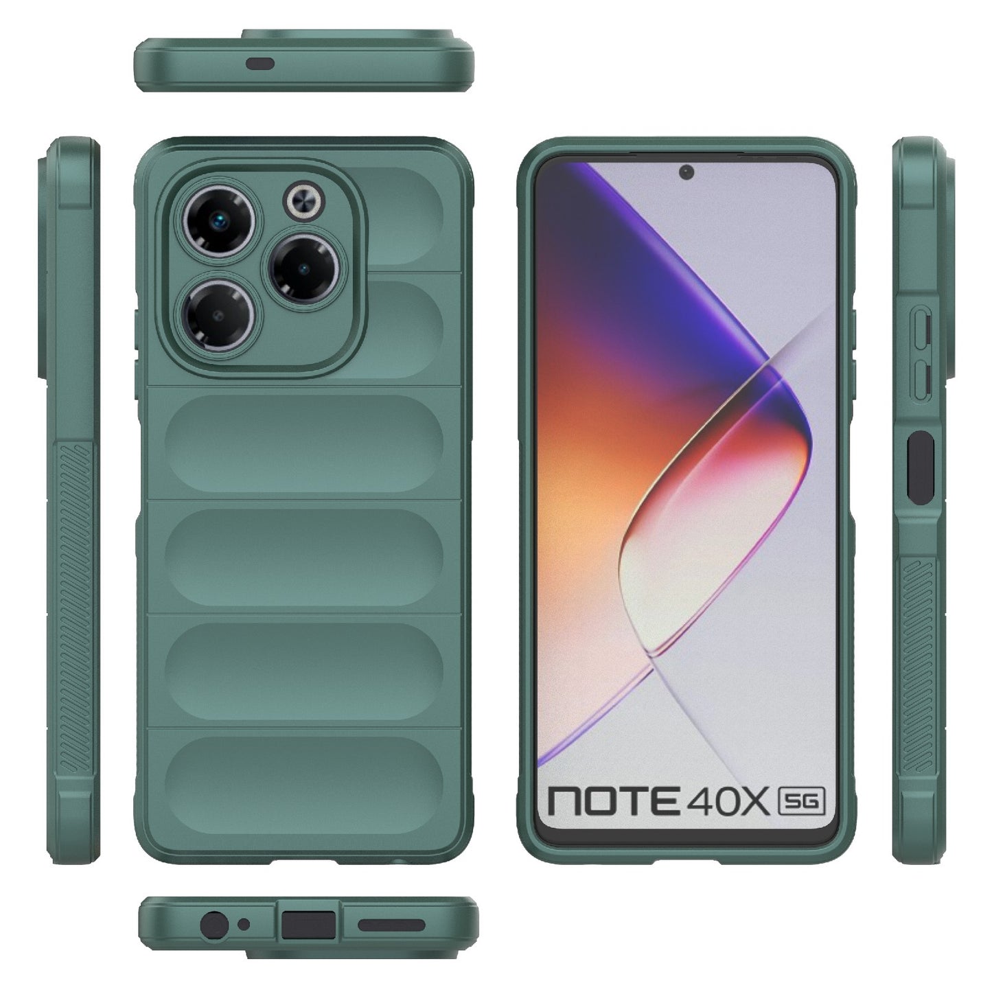 Infinix Note 40X 5G Global Shock Absorbent Magic Shield TPU + Flannel Phone Case, Featuring Ridged Drop Protection, Bright Colours & Easy Access