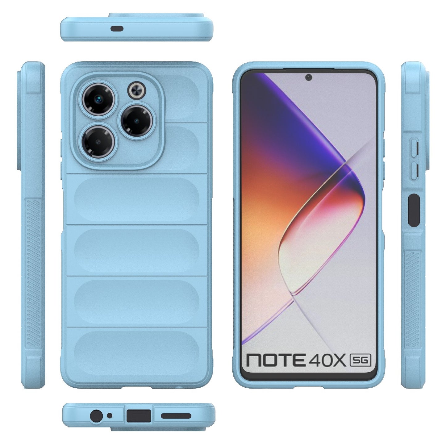 Infinix Note 40X 5G Global Shock Absorbent Magic Shield TPU + Flannel Phone Case, Featuring Ridged Drop Protection, Bright Colours & Easy Access