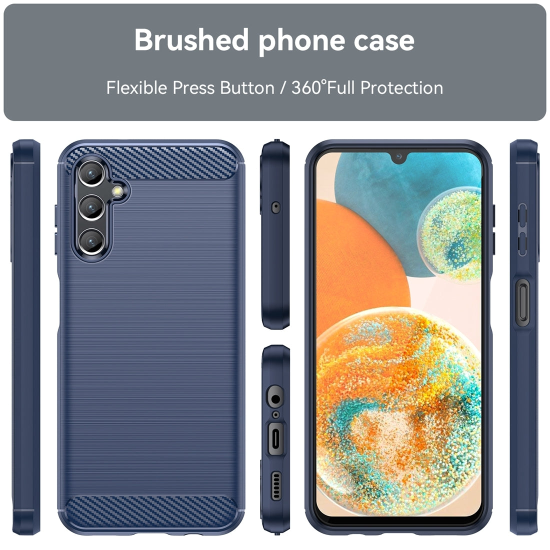 Samsung Galaxy Jump 3 Carbon Fibre Brushed Texture TPU Protective Phone Case Shockproof Slim Cover