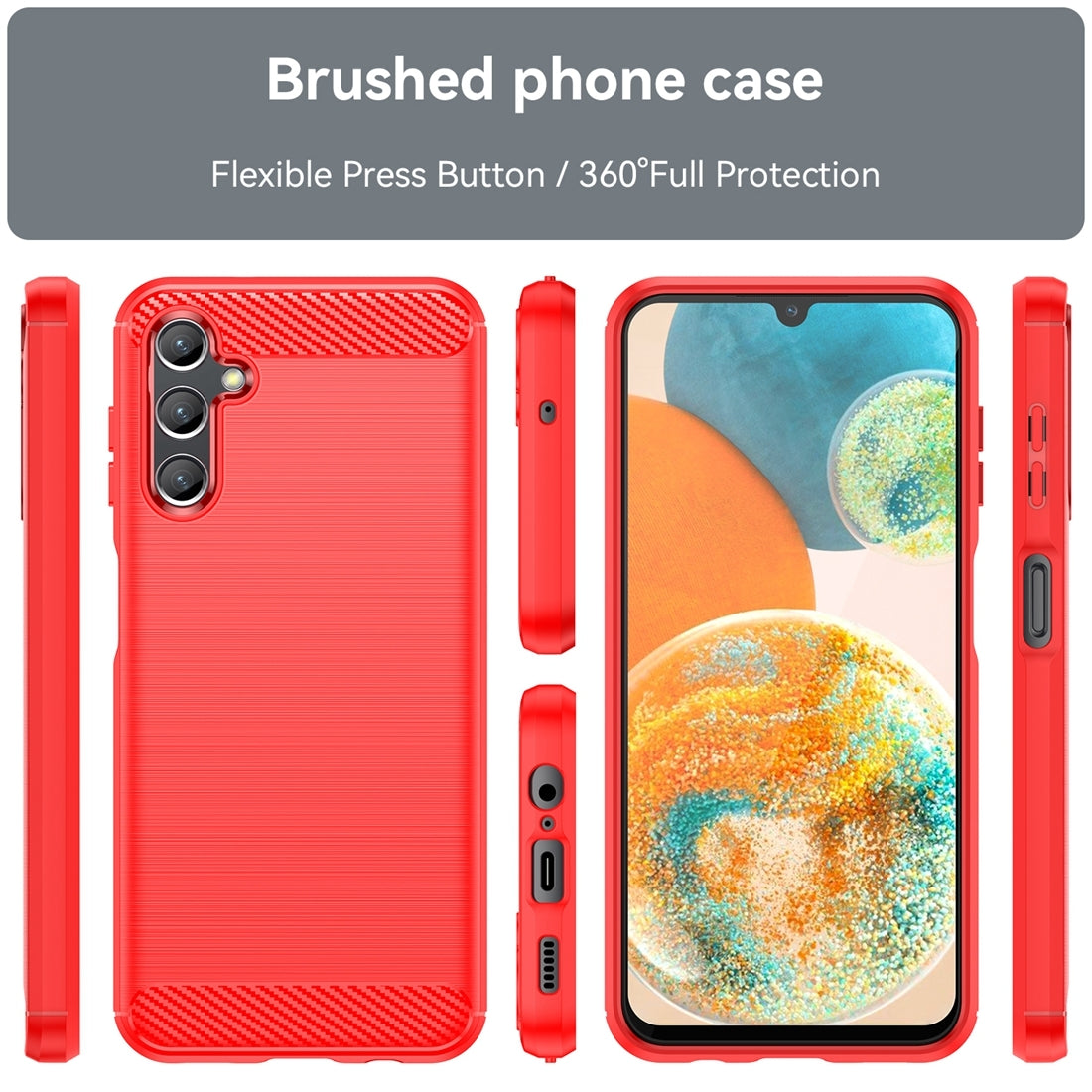 Samsung Galaxy Jump 3 Carbon Fibre Brushed Texture TPU Protective Phone Case Shockproof Slim Cover