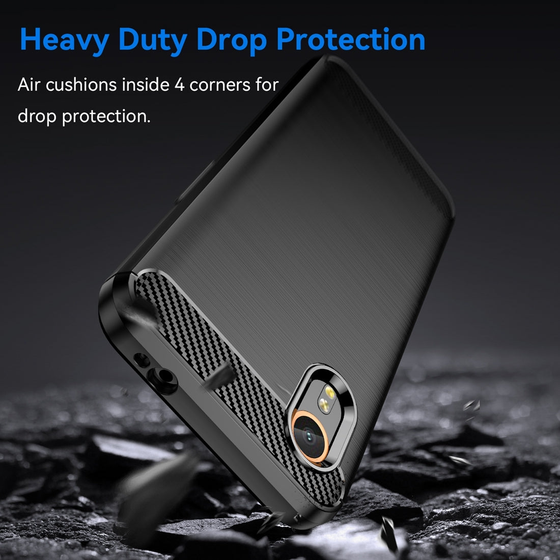Samsung Galaxy Xcover 7 Carbon Fiber Brushed Texture TPU Protective Phone Case Shockproof Slim Cover