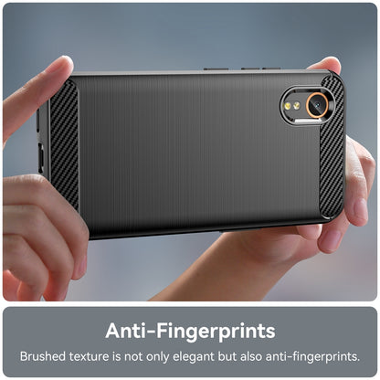 Samsung Galaxy Xcover 7 Carbon Fiber Brushed Texture TPU Protective Phone Case Shockproof Slim Cover