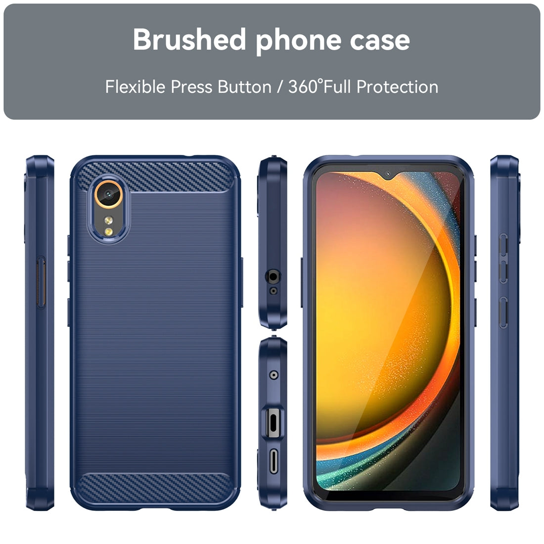 Samsung Galaxy Xcover 7 Carbon Fiber Brushed Texture TPU Protective Phone Case Shockproof Slim Cover