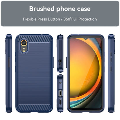Samsung Galaxy Xcover 7 Carbon Fiber Brushed Texture TPU Protective Phone Case Shockproof Slim Cover