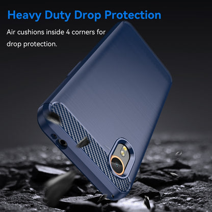 Samsung Galaxy Xcover 7 Carbon Fibre Brushed Texture TPU Protective Phone Case Shockproof Slim Cover