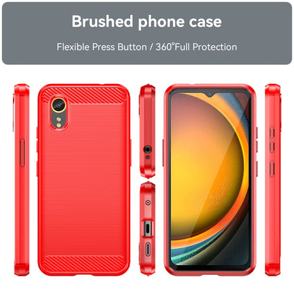 Samsung Galaxy Xcover 7 Carbon Fibre Brushed Texture TPU Protective Phone Case Shockproof Slim Cover
