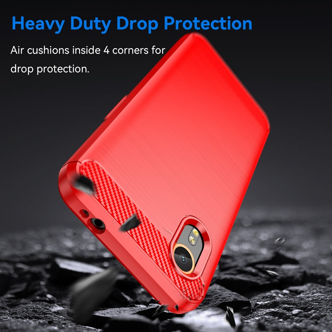 Samsung Galaxy Xcover 7 Carbon Fibre Brushed Texture TPU Protective Phone Case Shockproof Slim Cover