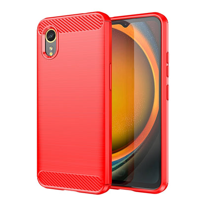 Samsung Galaxy Xcover 7 Carbon Fiber Brushed Texture TPU Protective Phone Case Shockproof Slim Cover