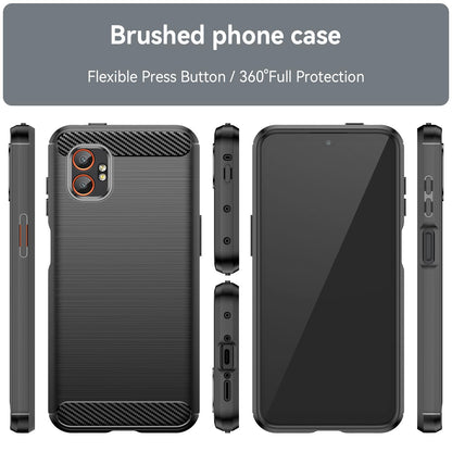 Samsung Galaxy Xcover 7 Pro Carbon Fiber Brushed Texture TPU Protective Phone Case Shockproof Slim Cover