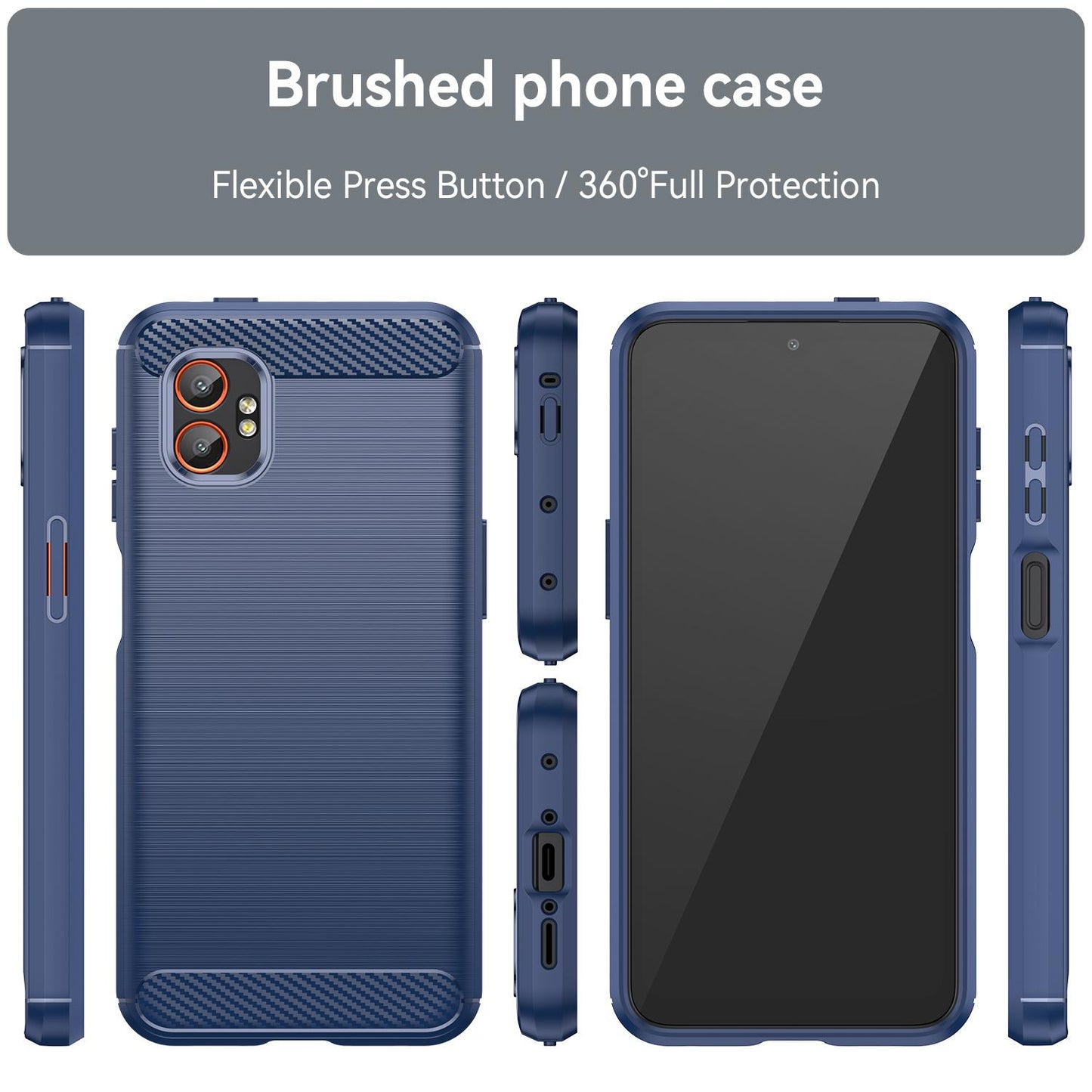 Samsung Galaxy Xcover 7 Pro Carbon Fiber Brushed Texture TPU Protective Phone Case Shockproof Slim Cover