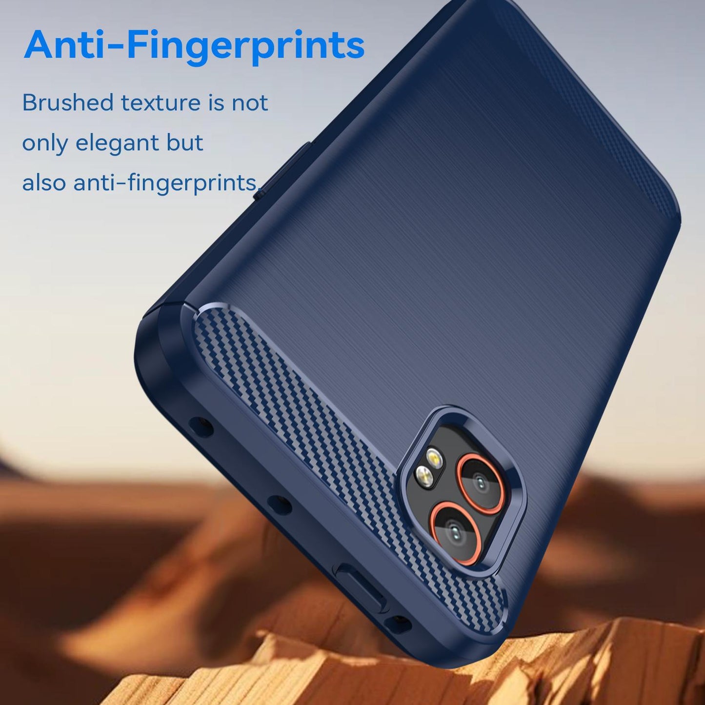 Samsung Galaxy Xcover 7 Pro Carbon Fibre Brushed Texture TPU Protective Phone Case Shockproof Slim Cover