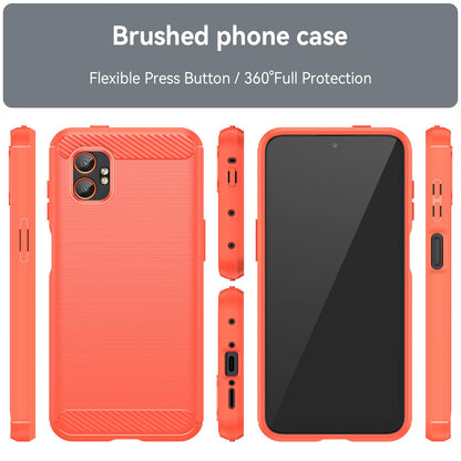 Samsung Galaxy Xcover 7 Pro Carbon Fiber Brushed Texture TPU Protective Phone Case Shockproof Slim Cover
